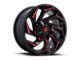 Fuel Wheels Reaction Gloss Black Milled with Red Tint 6-Lug Wheel; 24x12; -44mm Offset (16-24 Titan XD)