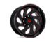 Fuel Wheels Vortex Gloss Black with Red Tinted Clear 6-Lug Wheel; 20x12; -44mm Offset (16-24 Titan XD)