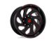Fuel Wheels Vortex Gloss Black with Red Tinted Clear 6-Lug Wheel; 20x10; -18mm Offset (16-24 Titan XD)