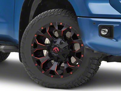 Fuel Wheels Assault Matte Black Red Milled 5-Lug Wheel; 20x10; -18mm Offset (14-21 Tundra)