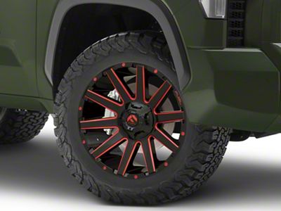 Fuel Wheels Contra Gloss Black with Red Tinted Clear 6-Lug Wheel; 20x10; -19mm Offset (22-24 Tundra)