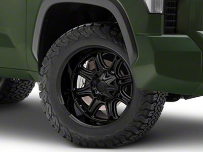 Fuel Wheels Darkstar Matte Black with Gloss Black Lip 6-Lug Wheel; 20x10; -18mm Offset (22-24 Tundra)