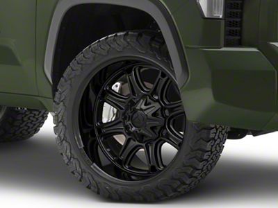 Fuel Wheels Darkstar Matte Black with Gloss Black Lip 6-Lug Wheel; 22x10; -18mm Offset (22-24 Tundra)