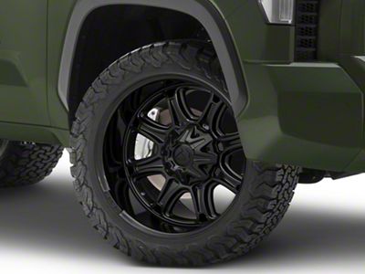 Fuel Wheels Darkstar Matte Black with Gloss Black Lip 6-Lug Wheel; 22x9; 1mm Offset (22-24 Tundra)