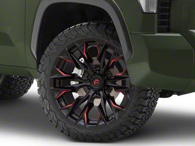 Fuel Wheels Flame Gloss Black Milled with Candy Red 6-Lug Wheel; 22x12; -44mm Offset (22-24 Tundra)