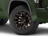 Fuel Wheels Flame Gloss Black Milled with Red Accents 6-Lug Wheel; 20x10; -18mm Offset (22-24 Tundra)