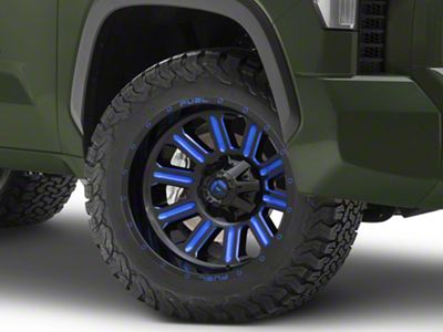 Fuel Wheels Hardline Gloss Black with Blue Tinted Clear 6-Lug Wheel; 20x9; 2mm Offset (22-24 Tundra)