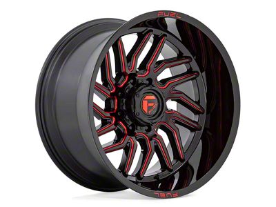 Fuel Wheels Hurricane Gloss Black Milled with Red Tint 6-Lug Wheel; 20x10; -18mm Offset (22-24 Tundra)