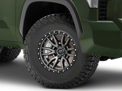 Fuel Wheels Rebel Matte Gunmetal with Black Bead Ring 6-Lug Wheel; 17x9; -12mm Offset (22-24 Tundra)