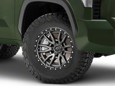 Fuel Wheels Rebel Matte Gunmetal with Black Bead Ring 6-Lug Wheel; 18x9; -12mm Offset (22-24 Tundra)