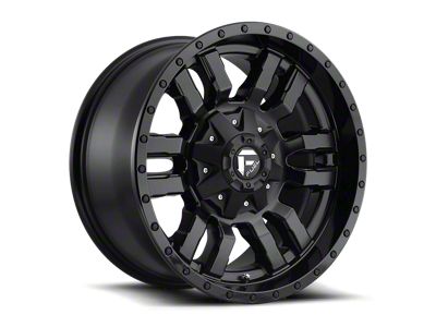 Fuel Wheels Sledge Matte Black with Gloss Black Lip 5-Lug Wheel; 18x9; 20mm Offset (14-21 Tundra)
