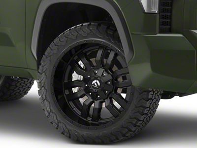 Fuel Wheels Sledge Matte Black with Gloss Black Lip 6-Lug Wheel; 22x10; -18mm Offset (22-24 Tundra)