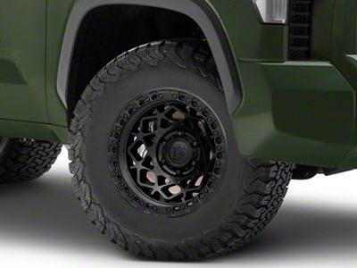 Fuel Wheels Unit Matte Black with Matte Black Ring 6-Lug Wheel; 17x9; -12mm Offset (22-24 Tundra)