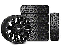 18x9 Fuel Wheels Assault & 33in Cooper All-Season Discoverer Rugged Trek Tire Package; Set of 5 (07-18 Jeep Wrangler JK)