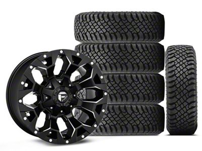 17x9 Fuel Assault Wheel & 35in Atturo All-Terrain Trail Blade X/T Tire Package; Set of 5 (18-24 Jeep Wrangler JL)