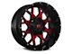 Full Throttle Off Road FT0151 Gloss Black with Red Face 6-Lug Wheel; 20x10; -24mm Offset (03-09 4Runner)