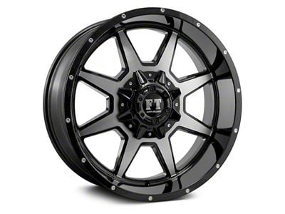 Full Throttle Off Road FT2 Gloss Black Machined 6-Lug Wheel; 17x9; 0mm Offset (03-09 4Runner)