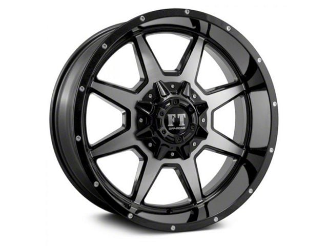 Full Throttle Off Road FT2 Gloss Black Machined 6-Lug Wheel; 20x10; -24mm Offset (04-15 Titan)