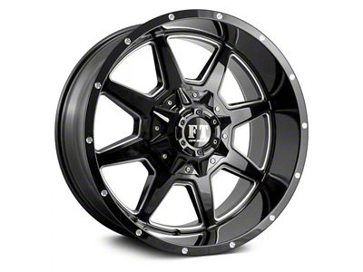 Full Throttle Off Road FT2 Gloss Black Milled 6-Lug Wheel; 18x9; 0mm Offset (05-15 Tacoma)