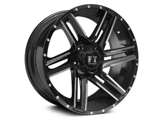 Full Throttle Off Road FT7 Gloss Black Machined 6-Lug Wheel; 18x9; 0mm Offset (2024 Tacoma)