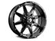 Full Throttle Off Road FT2 Gloss Black Milled Wheel; 20x12 (18-24 Jeep Wrangler JL)