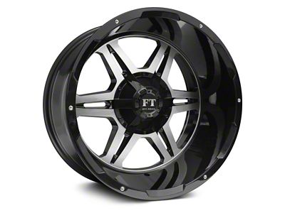 Full Throttle Off Road FT3 Gloss Black Machined 6-Lug Wheel; 20x12; -44mm Offset (16-23 Tacoma)