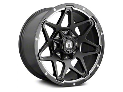 Full Throttle Off Road FT4 Satin Black Machined Undercut 6-Lug Wheel; 20x10; 0mm Offset (17-24 Titan)