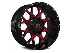 Full Throttle Off Road FT0151 Gloss Black with Red Face 6-Lug Wheel; 20x10; -24mm Offset (16-24 Titan XD)