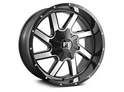 Full Throttle Off Road FT1 Gloss Black Machined 6-Lug Wheel; 18x9; 0mm Offset (16-24 Titan XD)