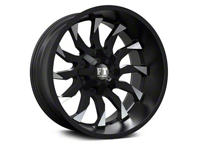 Full Throttle Off Road FT11 Gloss Black with Machine Edges 6-Lug Wheel; 20x10; -24mm Offset (16-24 Titan XD)