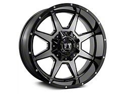 Full Throttle Off Road FT2 Gloss Black Machined 6-Lug Wheel; 18x9; 0mm Offset (16-24 Titan XD)