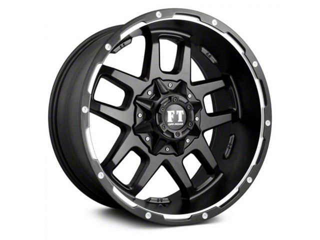 Full Throttle Off Road FT6 Satin Black Machined Undercut 6-Lug Wheel; 20x10; -24mm Offset (22-24 Tundra)