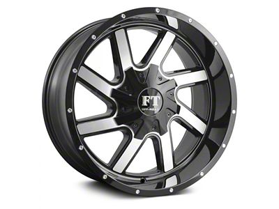 Full Throttle Off Road FT1 Gloss Black Machined 6-Lug Wheel; 18x9; 0mm Offset (05-21 Frontier)