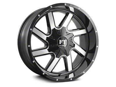 Full Throttle Off Road FT1 Gloss Black Machined 6-Lug Wheel; 22x12; -44mm Offset (05-15 Tacoma)