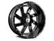 Full Throttle Off Road FT1 Gloss Black Milled 6-Lug Wheel; 20x12; -44mm Offset (05-15 Tacoma)