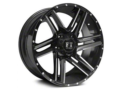 Full Throttle Off Road FT7 Gloss Black Machined 6-Lug Wheel; 20x9; 0mm Offset (10-24 4Runner)