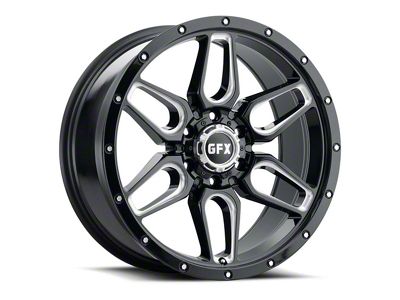 G-FX TR-18 Gloss Black Milled 6-Lug Wheel; 18x9; 12mm Offset (03-09 4Runner)