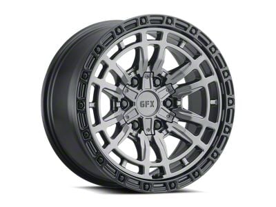 G-FX TR-24 Matte Gray with Matte Black Lip 6-Lug Wheel; 17x9; 12mm Offset (03-09 4Runner)