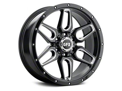 G-FX TR-18 Gloss Black Milled 6-Lug Wheel; 18x9; 12mm Offset (04-15 Titan)