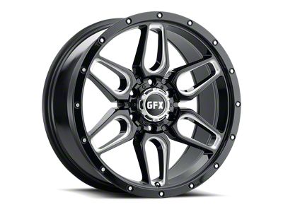 G-FX TR-18 Gloss Black Milled 6-Lug Wheel; 20x9; 12mm Offset (04-15 Titan)