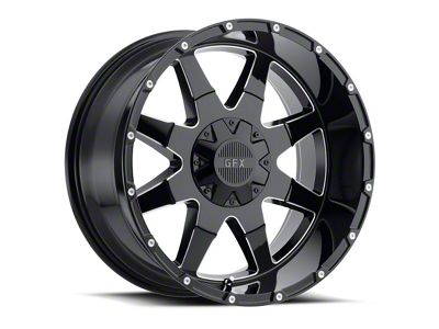 G-FX TR-12 Gloss Black Milled 6-Lug Wheel; 17x9; 12mm Offset (05-15 Tacoma)