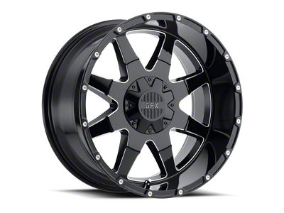 G-FX TR-12 Gloss Black Milled 6-Lug Wheel; 17x9; 12mm Offset (2024 Tacoma)