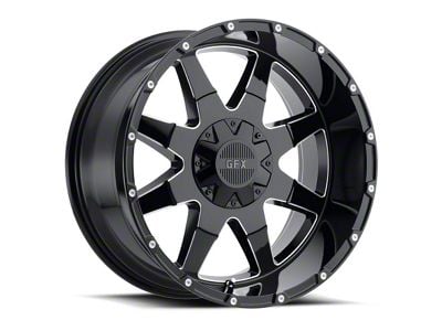 G-FX TR-12 Gloss Black Milled 6-Lug Wheel; 17x9; 12mm Offset (21-24 Bronco, Excluding Raptor)