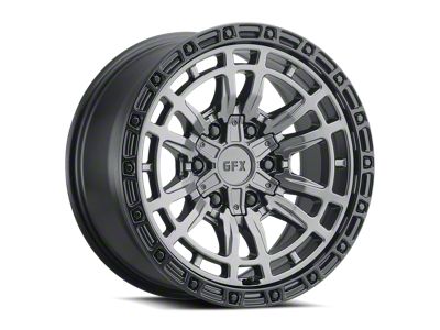 G-FX TR-24 Matte Gray with Matte Black Lip 6-Lug Wheel; 18x9; 12mm Offset (21-25 Bronco, Excluding Raptor)