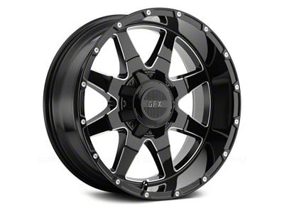 G-FX TR-12 Gloss Black Milled Wheel; 20x9; 12mm Offset (84-01 Jeep Cherokee XJ)