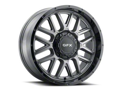 G-FX TM-5 Matte Gray with Matte Black Lip Wheel; 18x9 (76-86 Jeep CJ7)