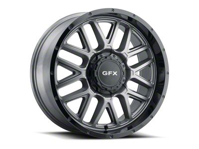 G-FX TM-5 Matte Gray with Matte Black Lip Wheel; 17x8.5; 0mm Offset (20-24 Jeep Gladiator JT)