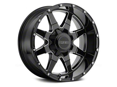 G-FX TR-12 Gloss Black Milled Wheel; 18x9; 12mm Offset (20-24 Jeep Gladiator JT)