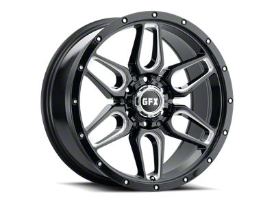 G-FX TR-18 Gloss Black Milled Wheel; 17x8.5; 12mm Offset (20-24 Jeep Gladiator JT)