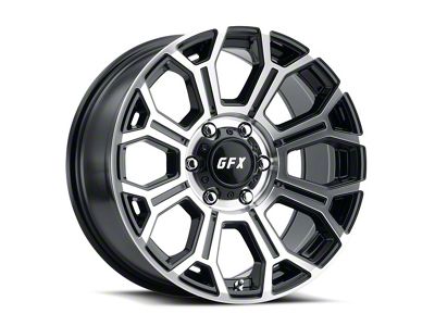 G-FX TR-19 Gloss Black Machined Wheel; 17x8.5; -6mm Offset (20-24 Jeep Gladiator JT)